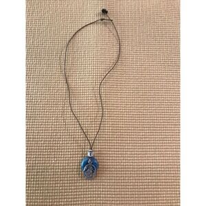 1996 SISK Howling WOLF Teach Me to Know Pewter 7& Howlite Pendant Cord Necklace